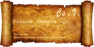 Csiszár Valéria névjegykártya